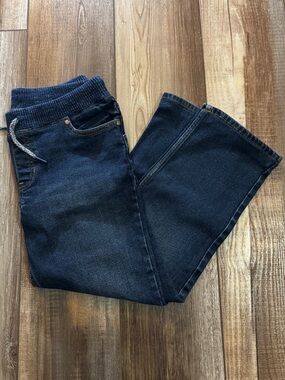 Boys Husky Lands' End Navy Ribbed Waist Denim Pants